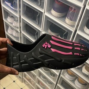 Skeleton Kai Cenat Black and Pink Slip-On Shoes